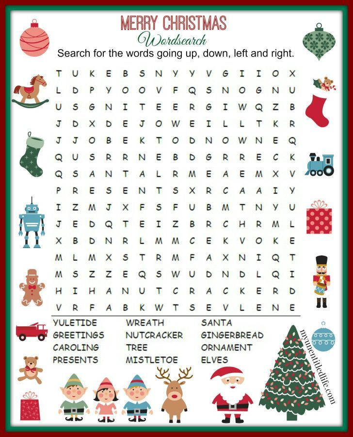 Merry Christmas Word Search Free Printable Christmas 
