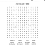Mexican Food Word Search WordMint