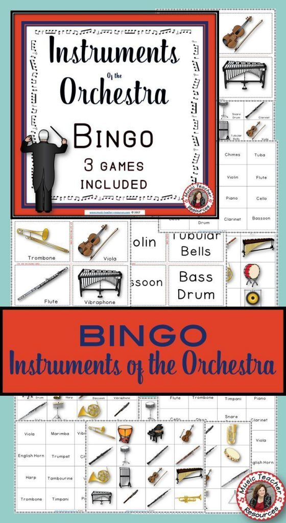 Musical Instruments Bingo Instruments Of The Orchestra 