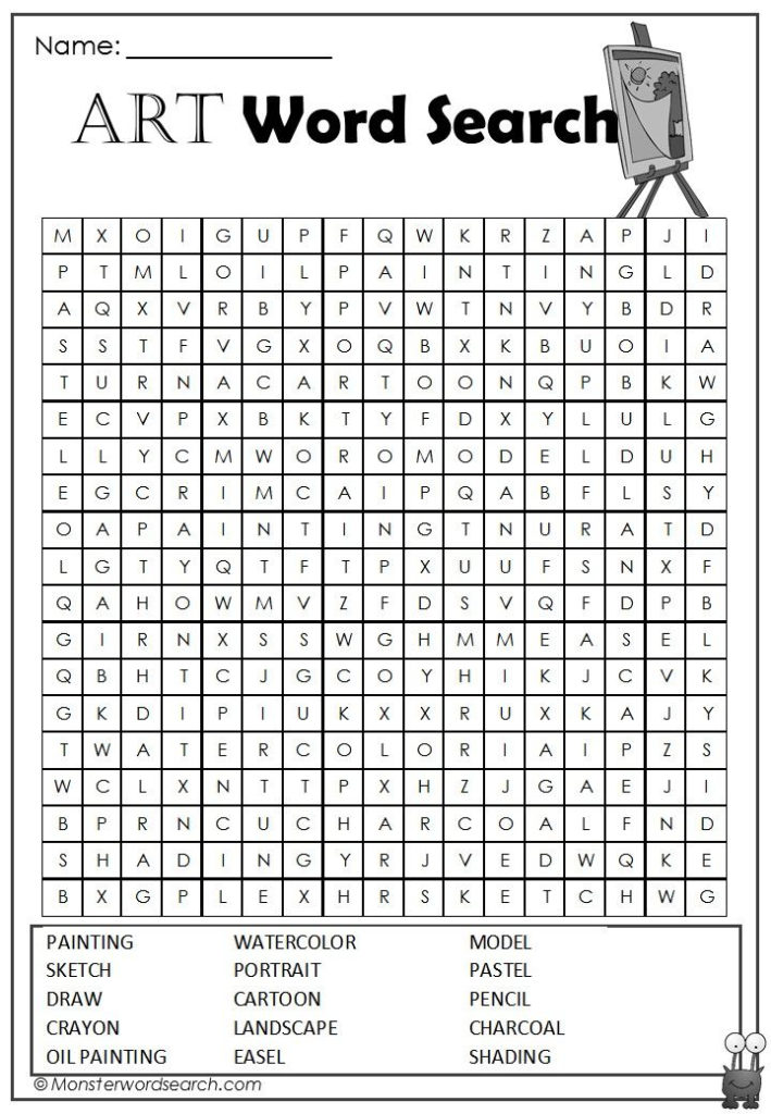 Nice Art Word Search Art Sub Lessons Art Lessons Elementary