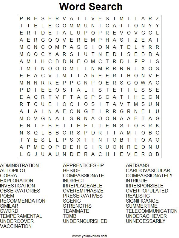 Free Printable Word Searches For Adults Uk