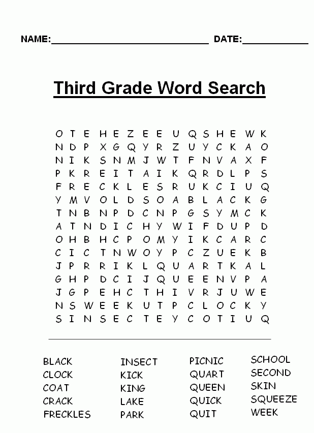 Pildiotsingu Crosswords For Third Grade Tulemus Word 