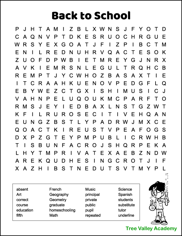 word search for grade 5 printable