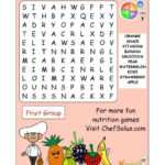 Printable 10 Word Search Puzzle Fruit Group Sopa De