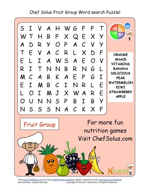 food pyramid word search printable