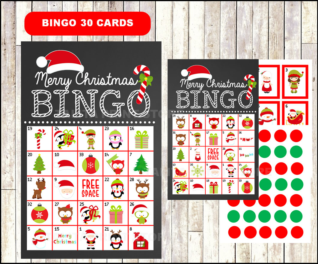 Printable 20 Christmas Bingo Cards Printable Christmas 