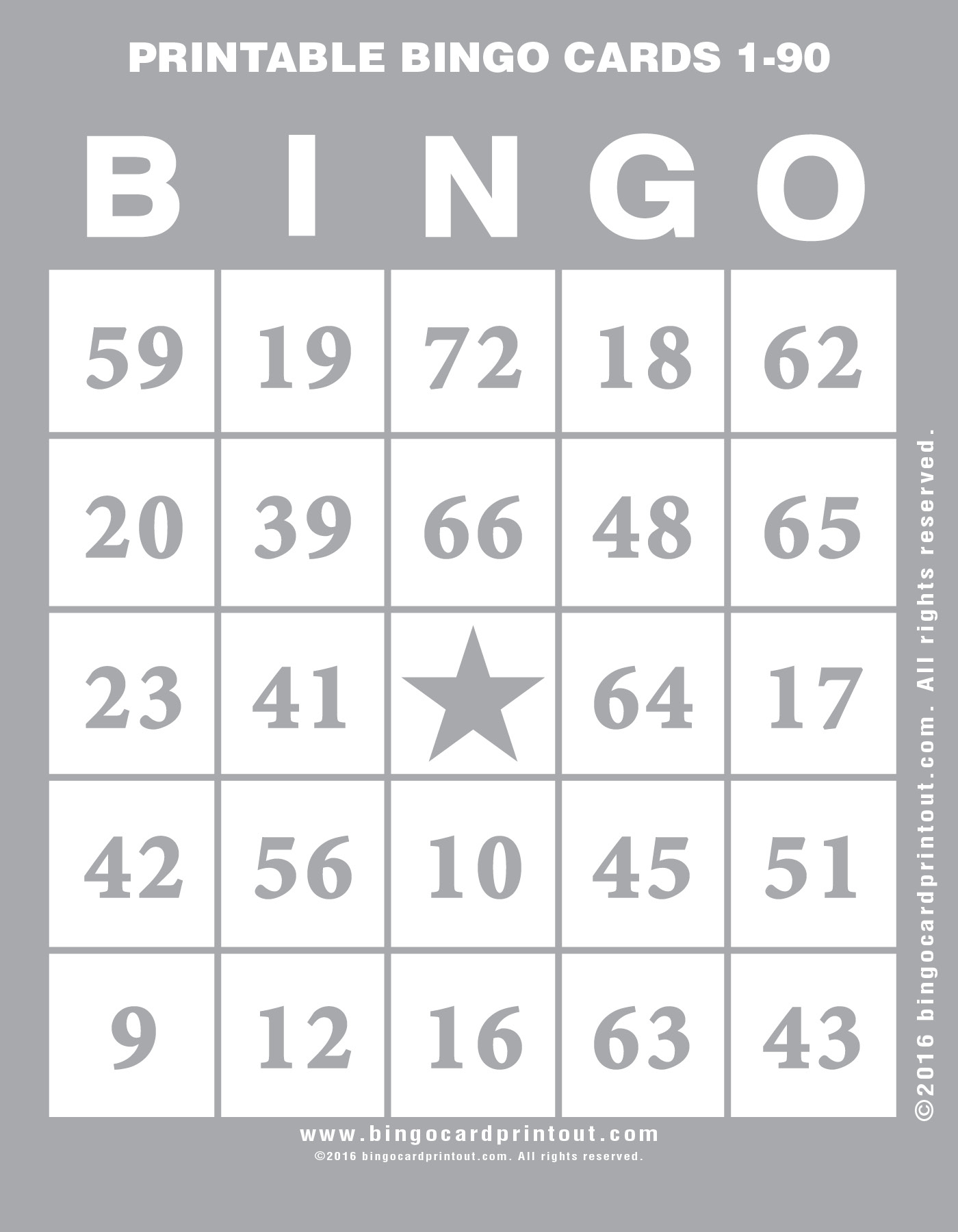 Printable Bingo Cards 1 90 BingoCardPrintout
