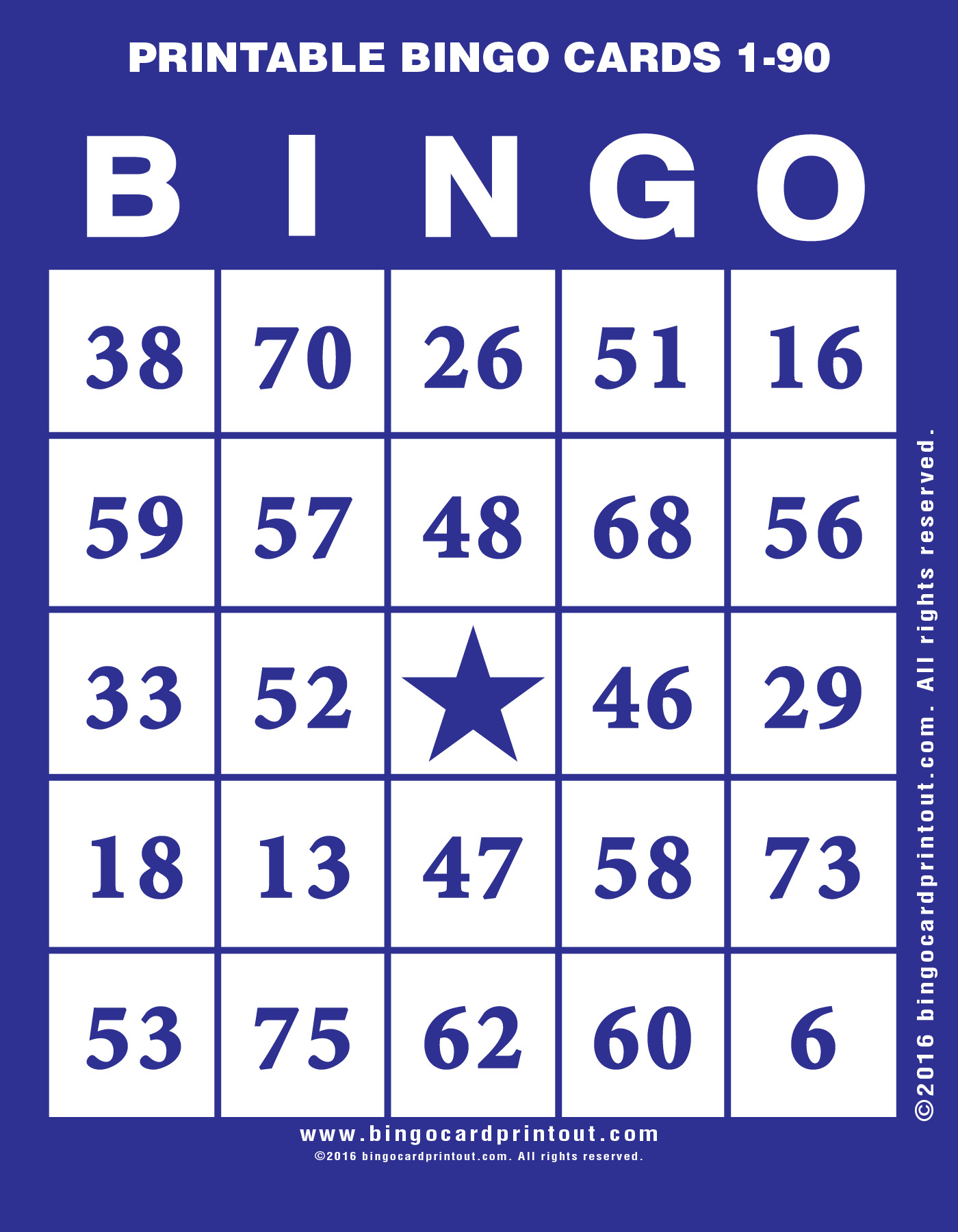 Printable Bingo Cards 1 90 BingoCardPrintout