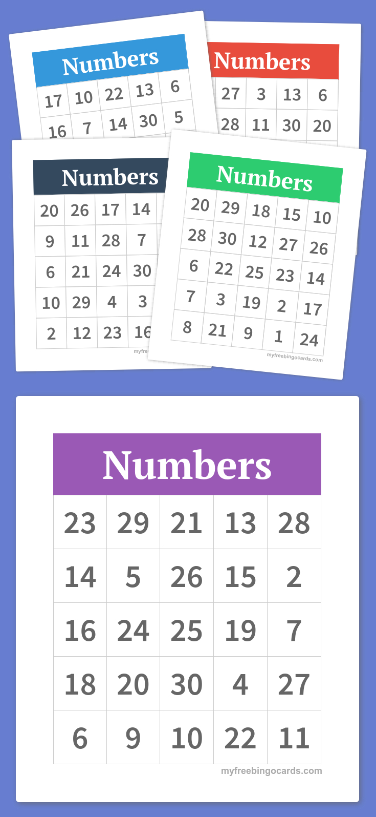 Printable Bingo Cards With Numbers 1 75 Printable Bingo 
