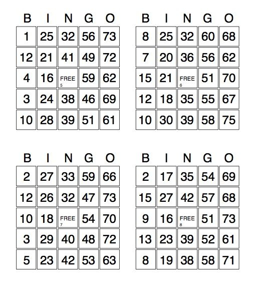 Printable Bingo Cards with Numbers Free Bingo Cards 