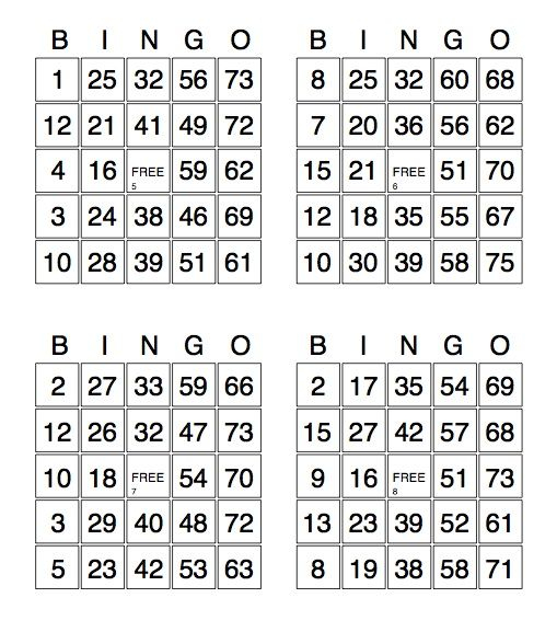 Printable Bingo Cards with Numbers Free Bingo Cards 