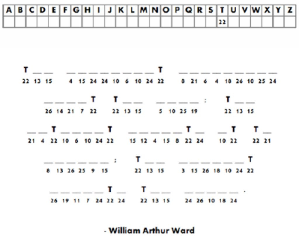 Printable Cryptogram Puzzles With Answers Printable 