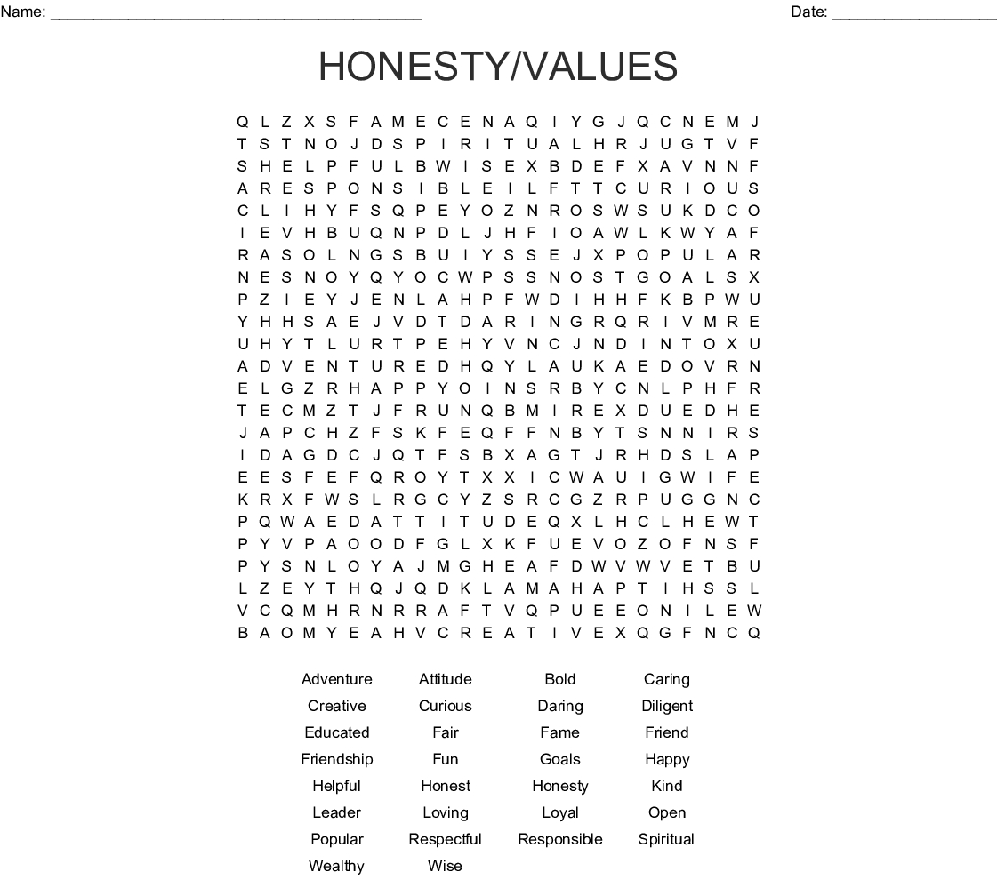 Printable Positive Word Search Puzzle Word Search Printable