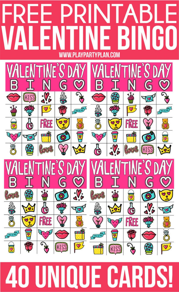 Printable Valentine Bingo Cards For Kindergarten