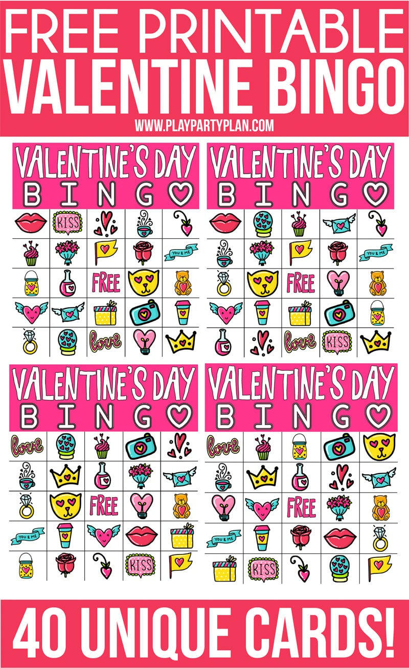 Printable Valentine Bingo Cards For Kindergarten 