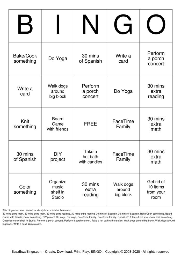 Quarantine Bingo B Bingo Cards To Download Print And 