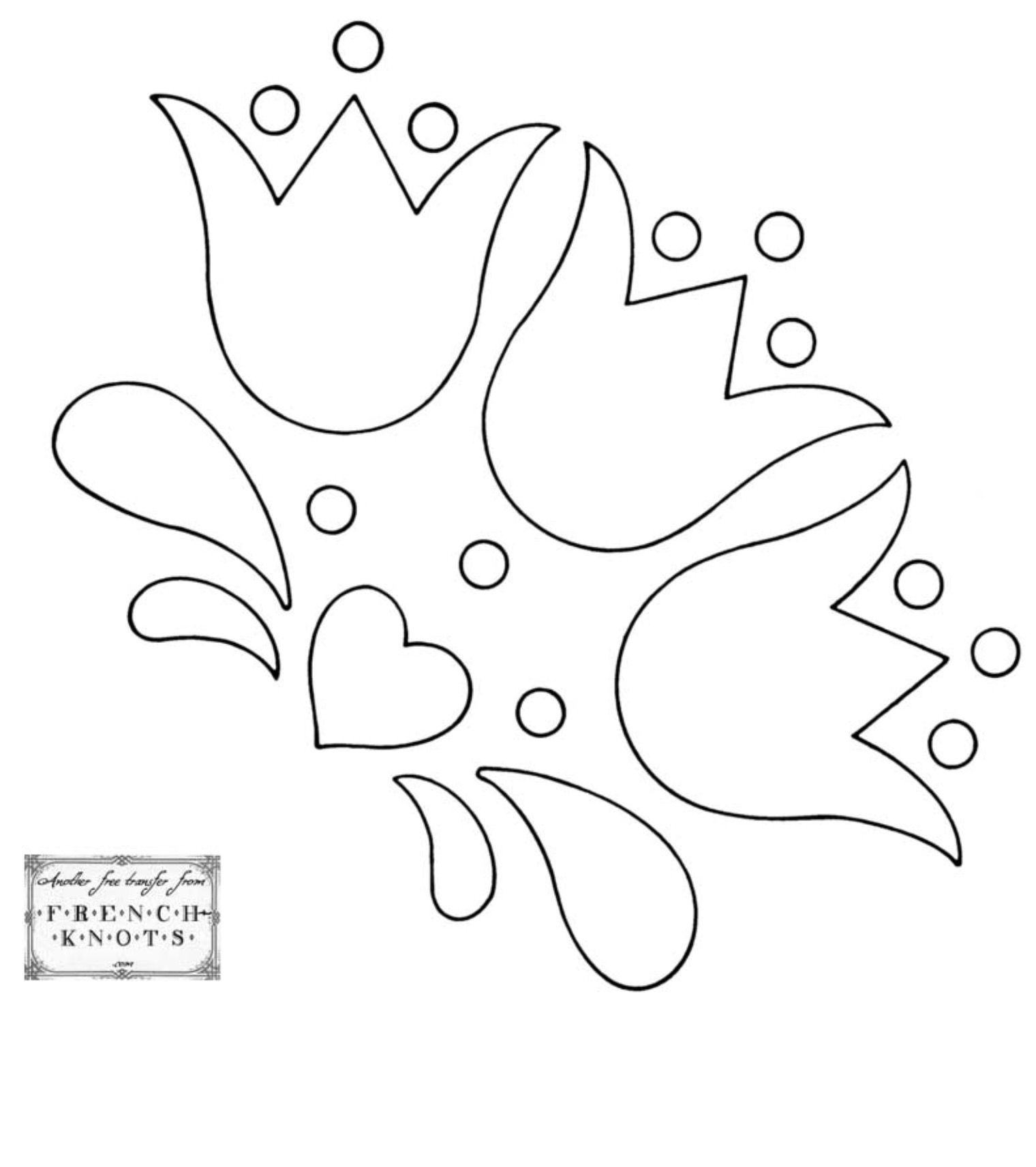 Quiet Book Flower Heart Motive