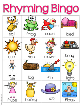 Rhyming Bingo By Jane Loretz Teachers Pay Teachers