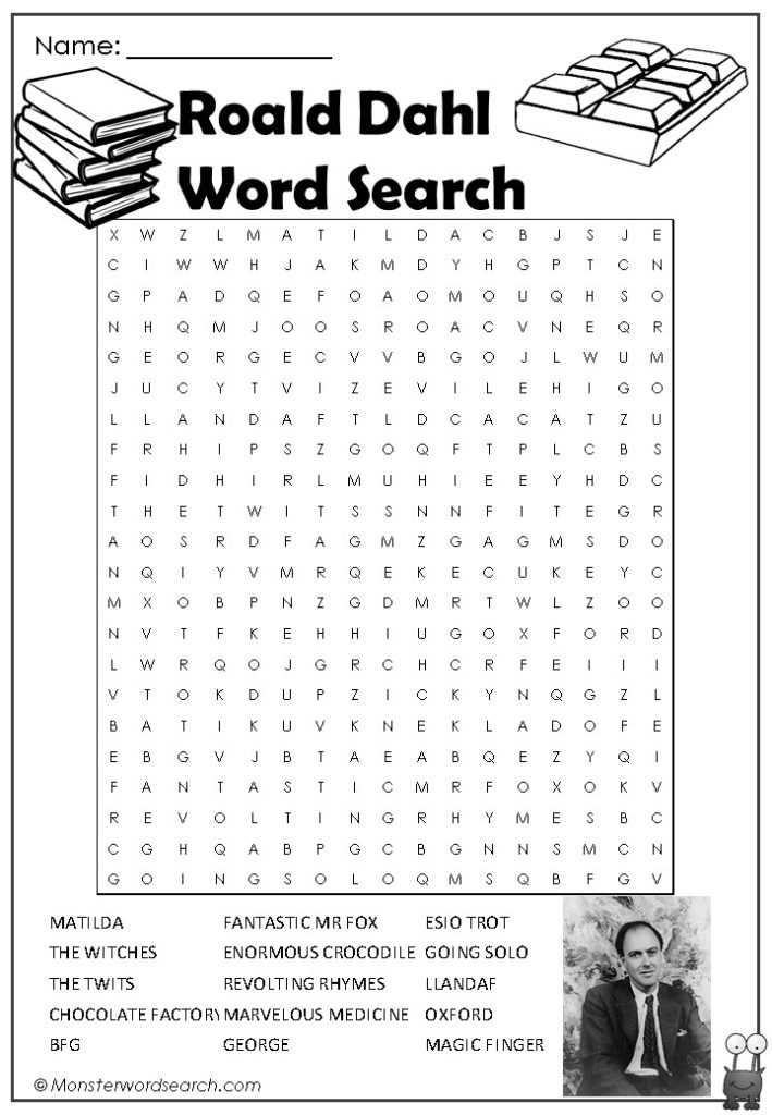 Roald Dahl Word Search Monster Word Search