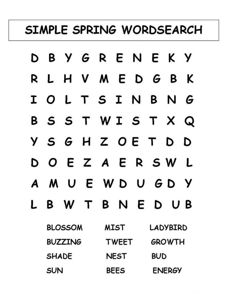 Spring Word Search Best Coloring Pages For Kids Spring 