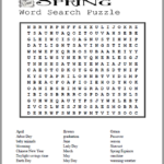 Spring Word Search Puzzle Free To Print PDF File