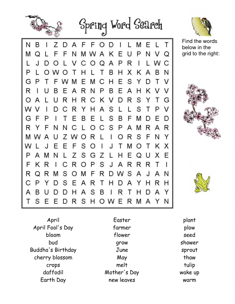 Spring Word Search Spring Word Search Spring Words 