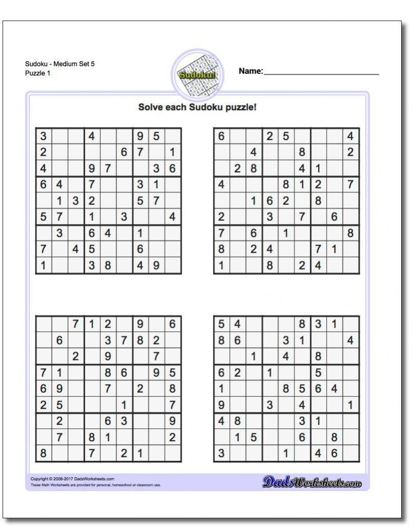 Sudoku Printable Medium 6 Per Pageaaron Woodyear Issuu 