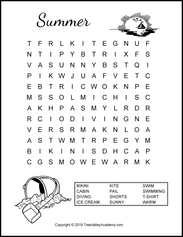 printable word search year 3