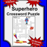 Superhero Activities Vocabulary Crossword Puzzle