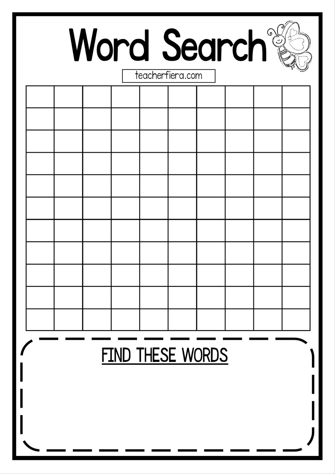 Teacherfiera WORD SEARCH TEMPLATES COLOURED AND