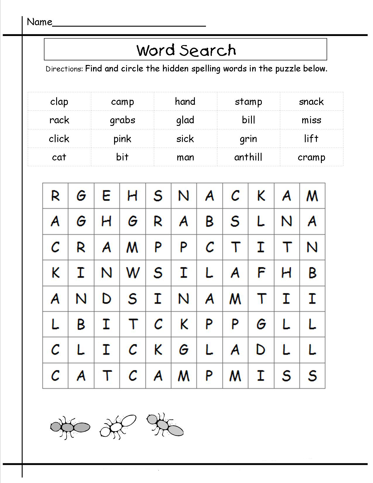 Third Grade Word Search Best Coloring Pages For Kids