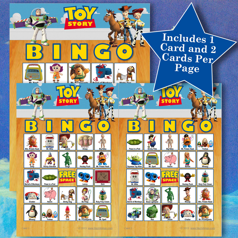 TOY STORY 5x5 Bingo Printable PDFs Contain By BlizzyBingo 