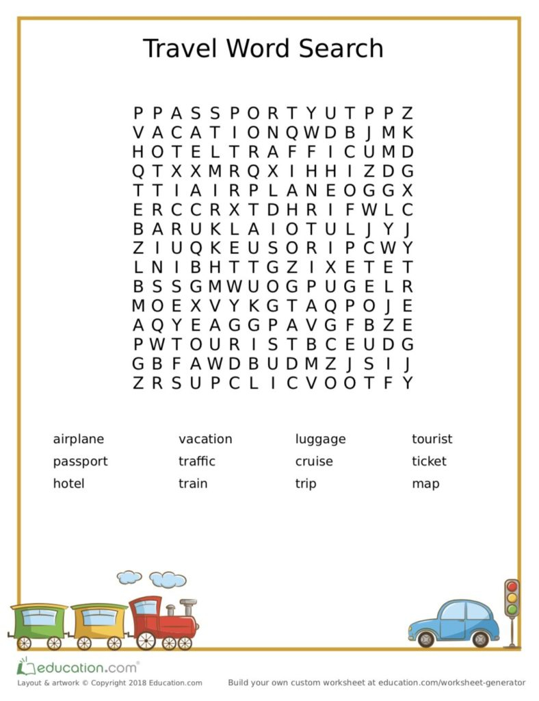 Travel Word Search Printable Adore Them Parenting