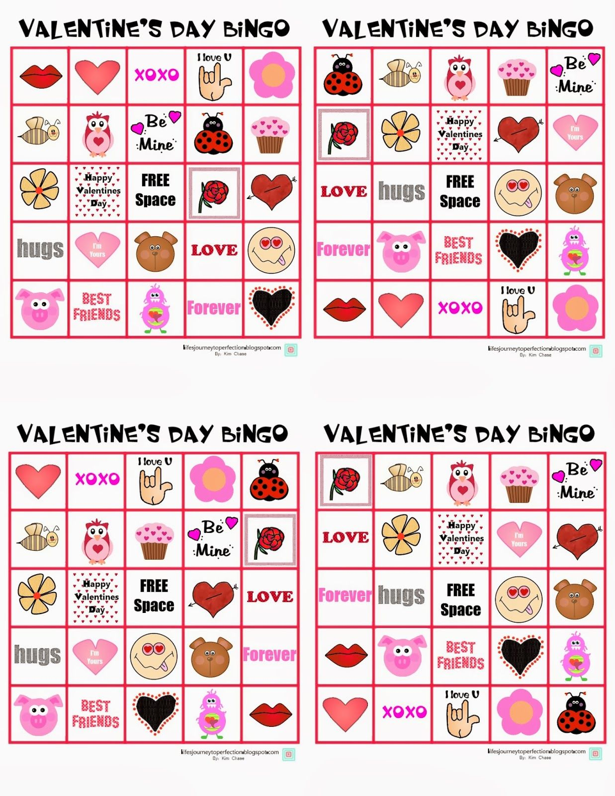 Valentine s Day Bingo Printable Valentine Bingo 