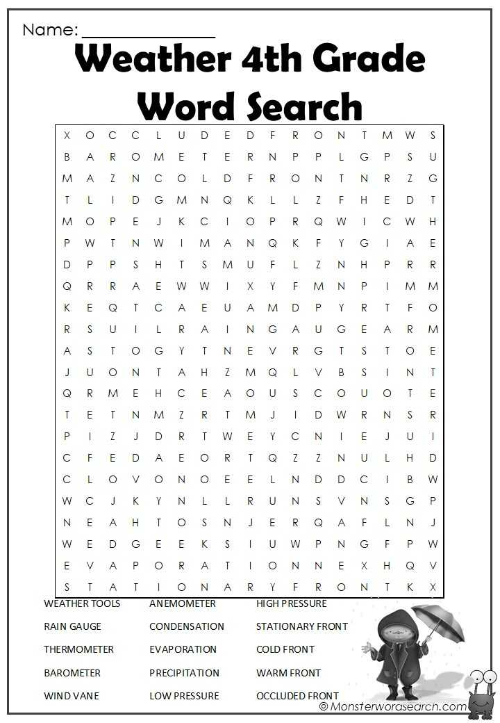 free printable word searches for fourth graders
