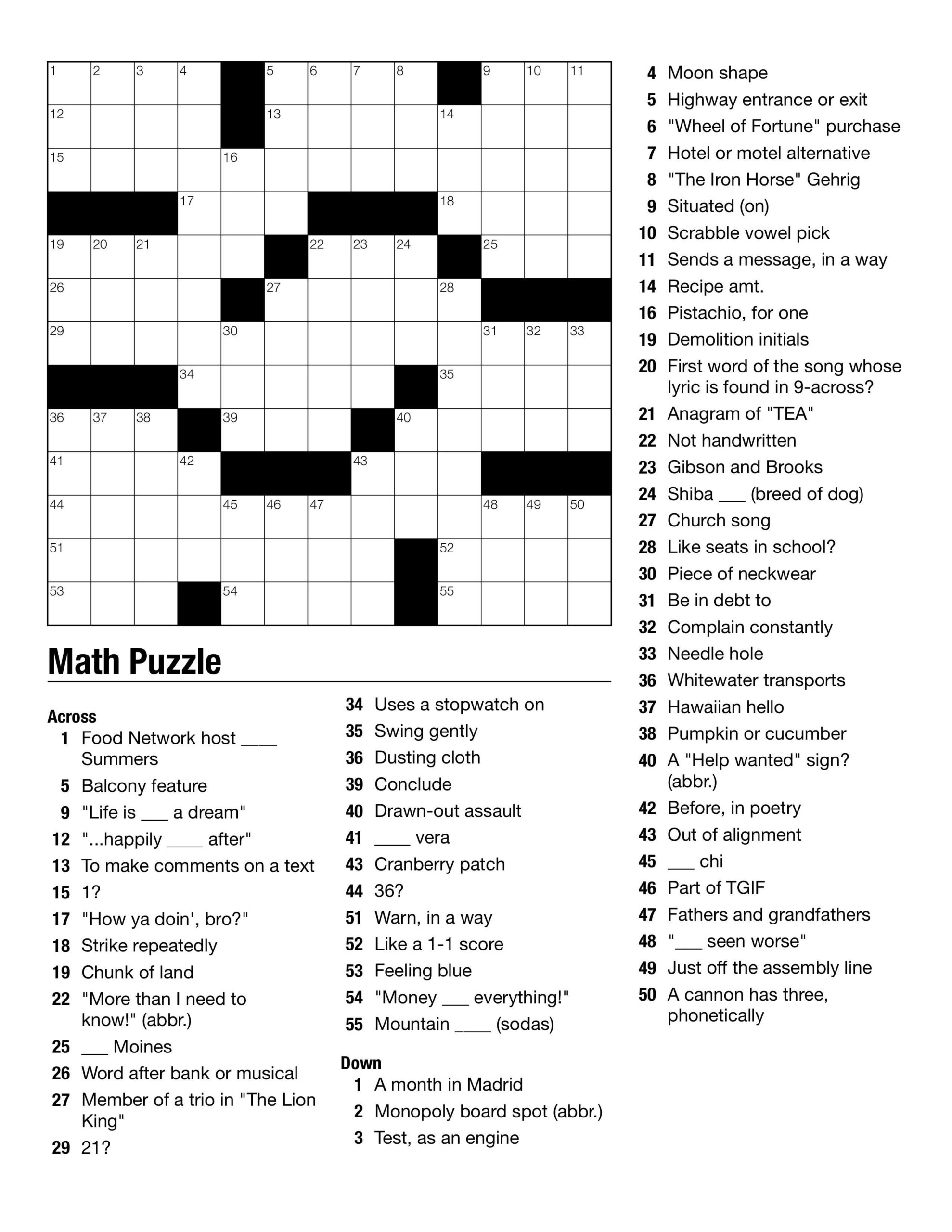 Weekly Themed Crossword BVNWnews