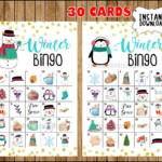 Winter Bingo Printable Game 30 Different Cards Winter