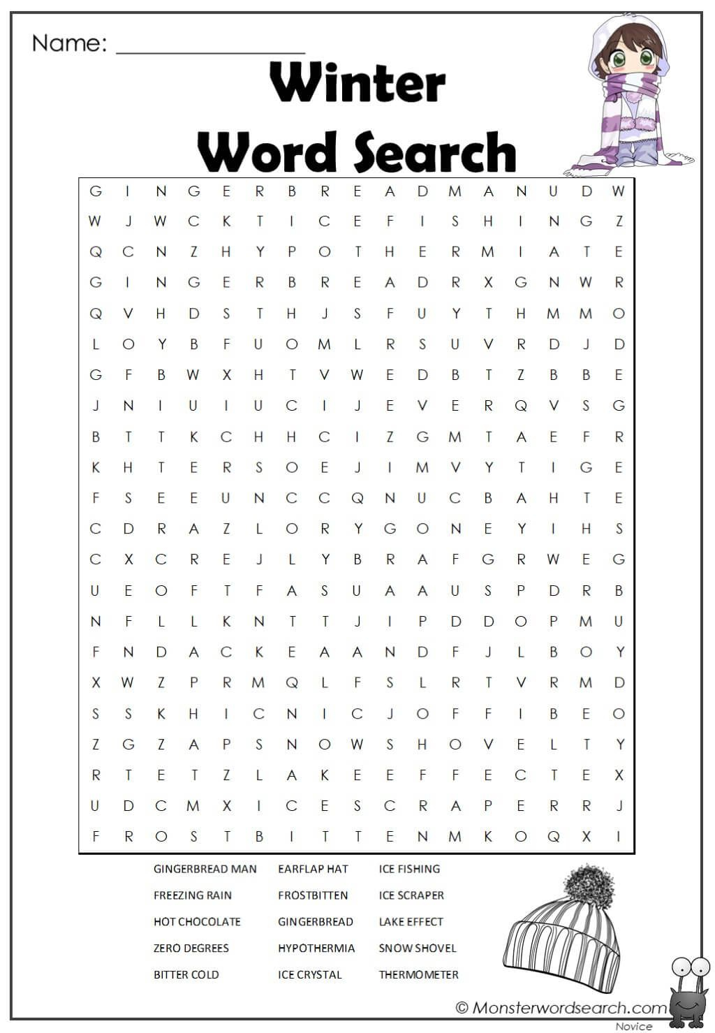 Winter Word Search In 2020 Winter Words Winter Word 