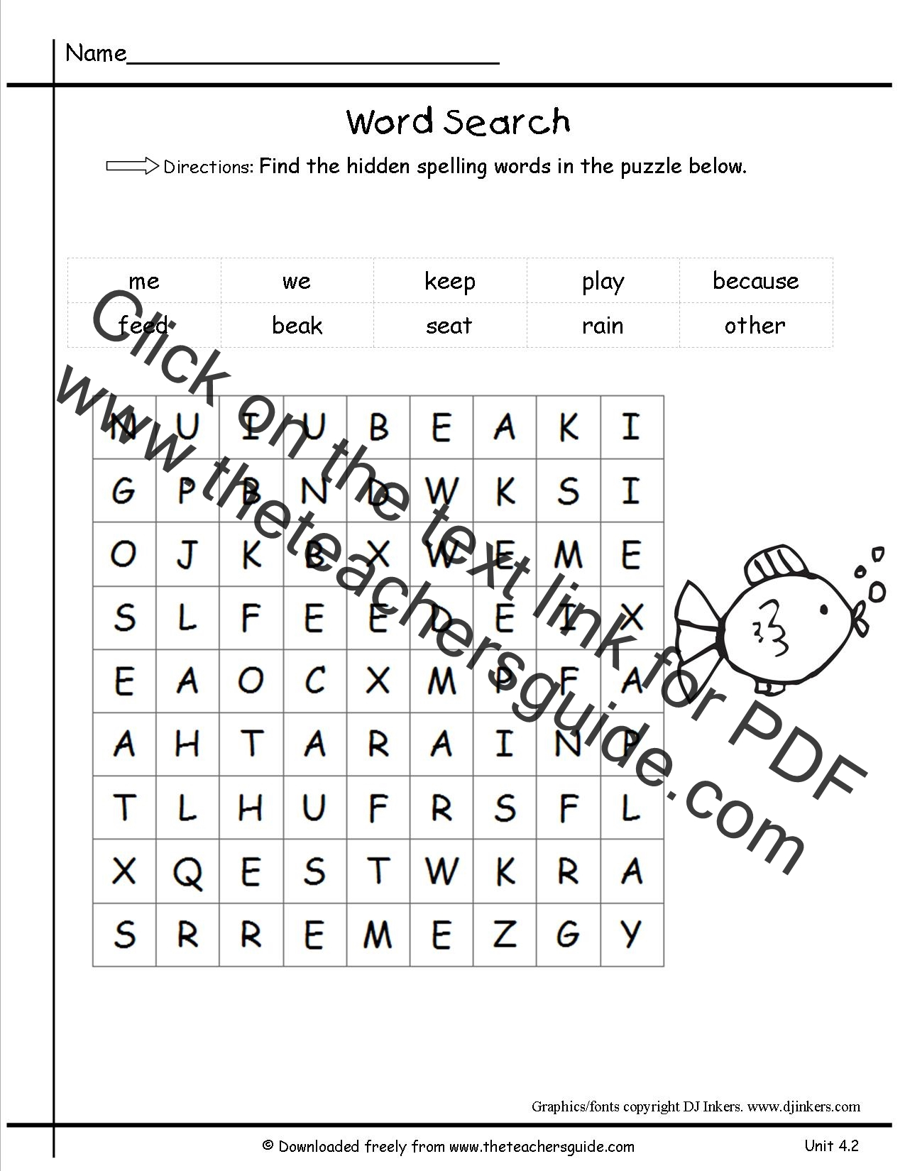 free printable 1st grade word search worksheets