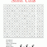 Word Search Santa Claus Free Printable
