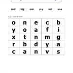 Wordsearch For Kindergarten Worksheet Learning Printable