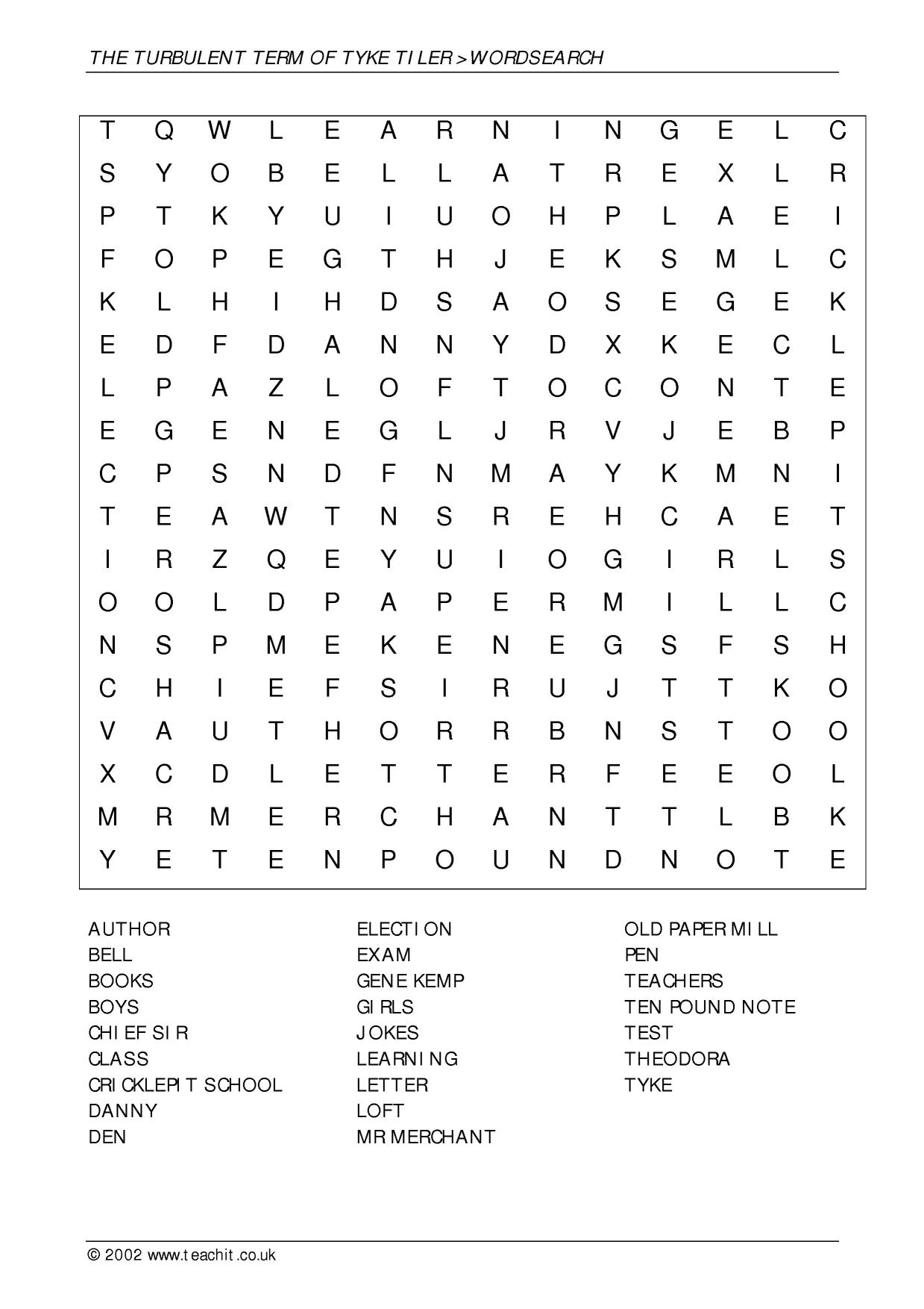 Wordsearch Search Results Teachit English