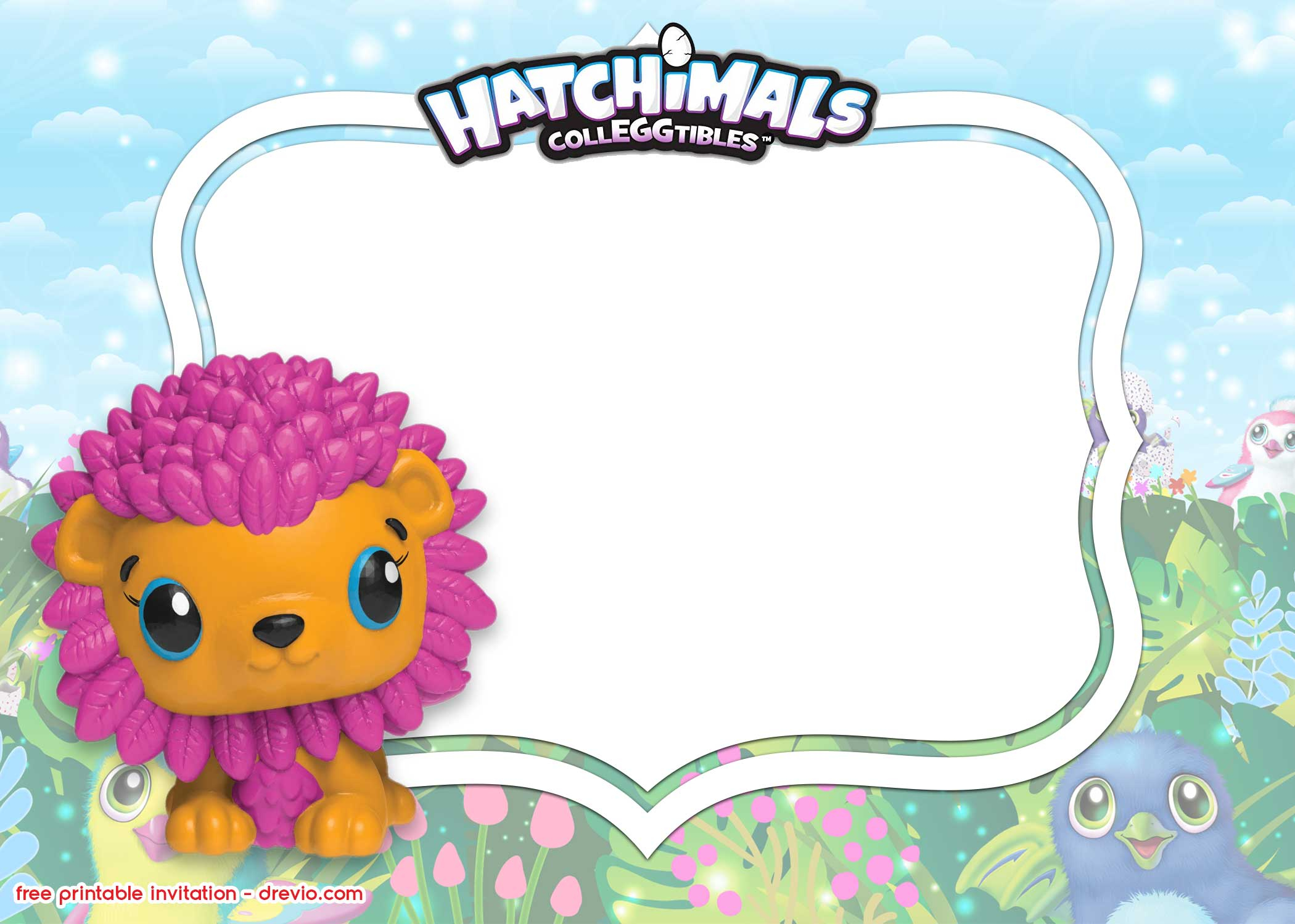 15 FREE Printable Hatchimals Invitation Templates DREVIO