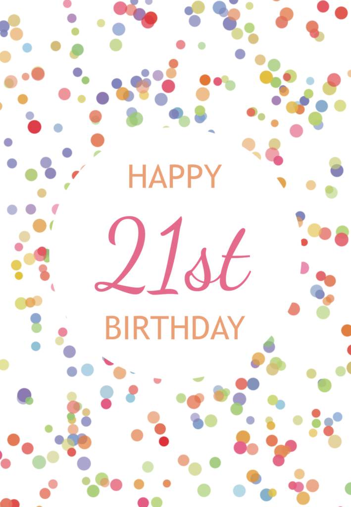 21st Birthday Confetti Free Birthday Card Greetings Island