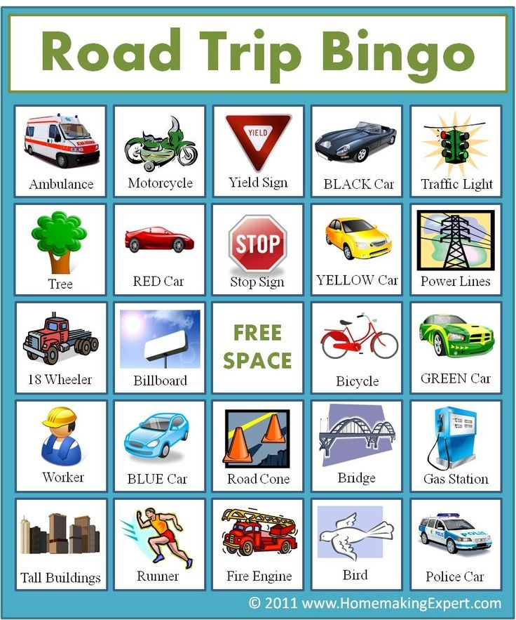 28 Amusing Road Trip Bingo Templates KittyBabyLove