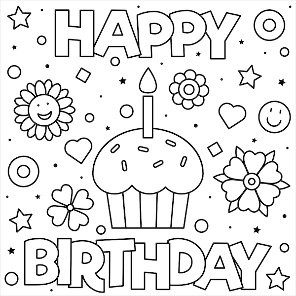 55 Best Happy Birthday Coloring Pages Free Printable PDFs