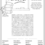 7 FREE Printable Back To School Word Searches School