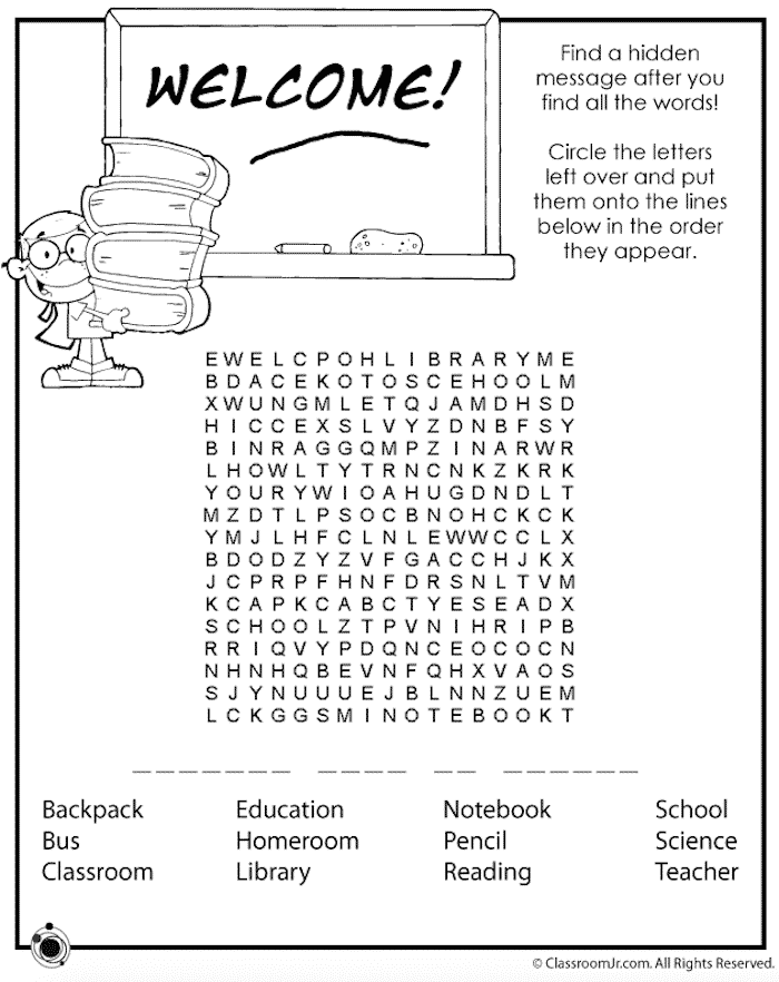 create a word search with hidden message