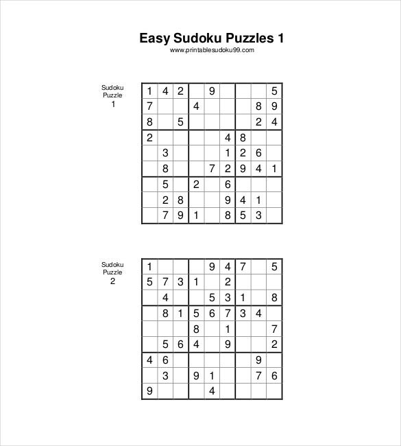 7 Printable Sudoku Templates DOC Excel PDF Free 