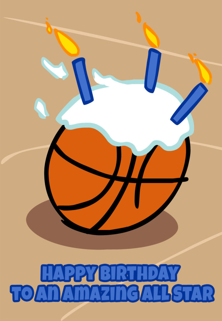 Basketball Candles Birthday Card Free Greetings Island